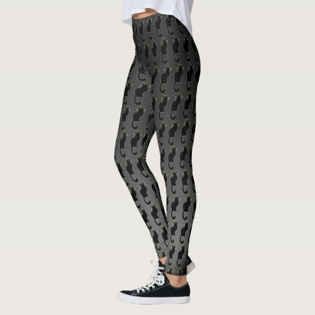 Leggings Polainas de Halloween del gato negro de las (Izquierda)