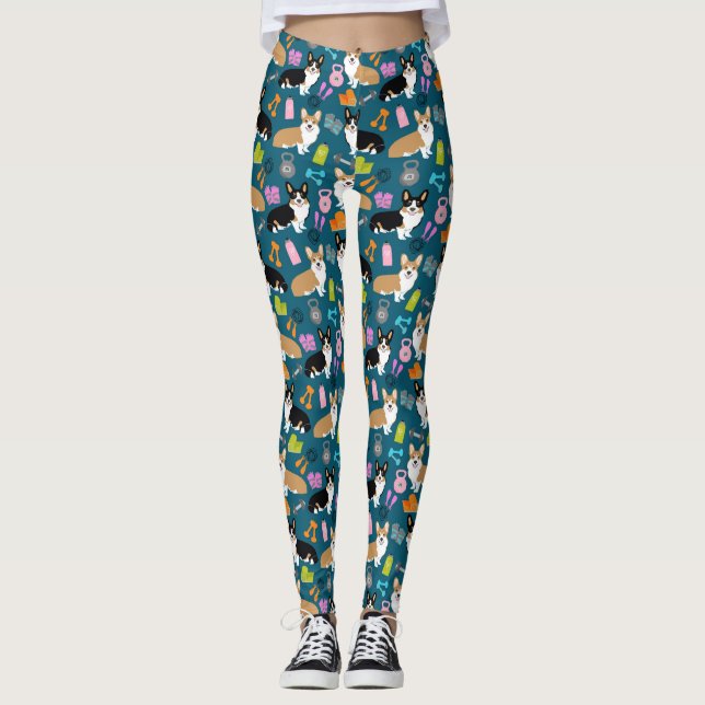 Leggings Polainas de la aptitud del entrenamiento del Corgi (Anverso)