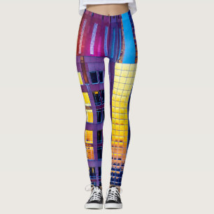 Leggings Polainas de la arquitectura de la puesta del sol
