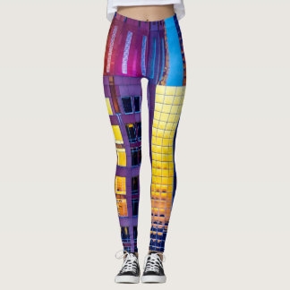 Leggings Polainas de la arquitectura de la puesta del sol