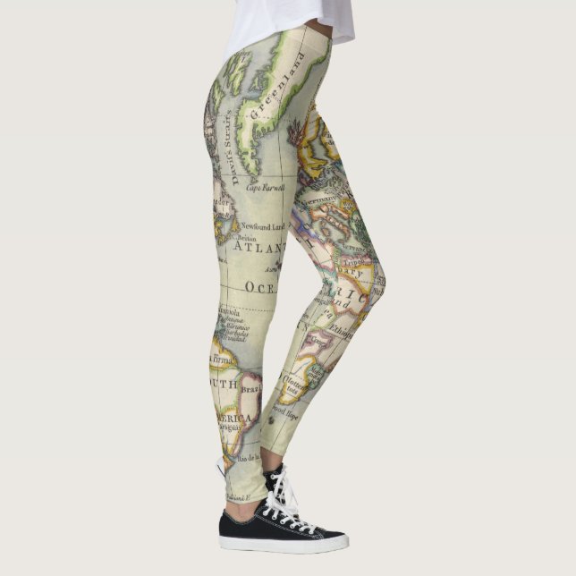 Leggings Polainas de la aventura del mapa del mundo del (Derecha)