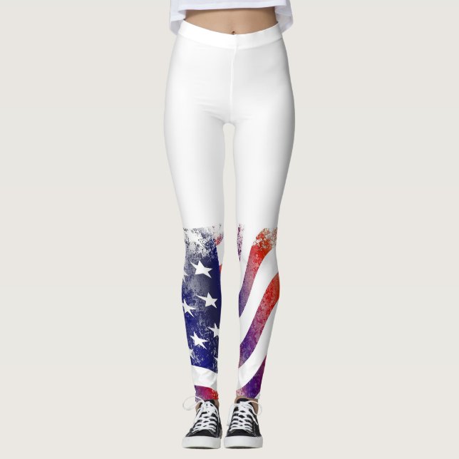 Leggings Polainas de la bandera americana (Anverso)