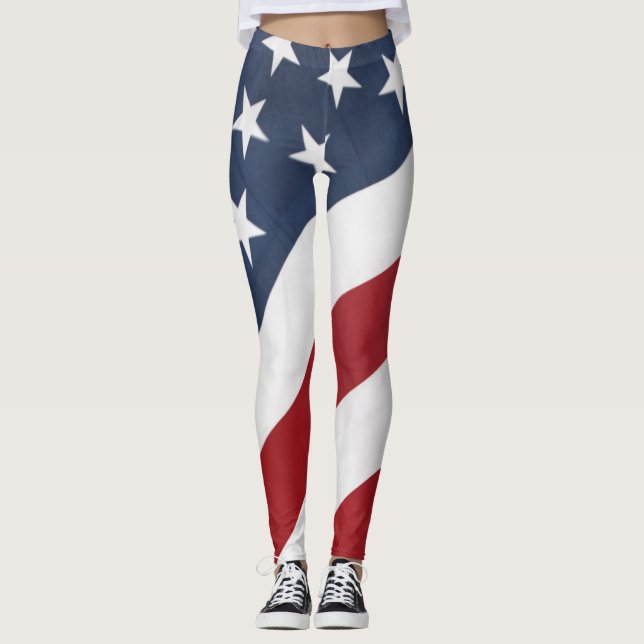 Leggings Polainas de la bandera americana (Anverso)