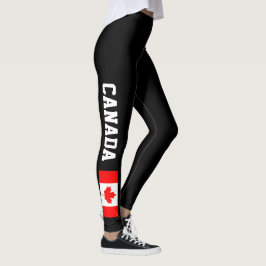 Leggings Polainas de la bandera de Canadá para las mujeres