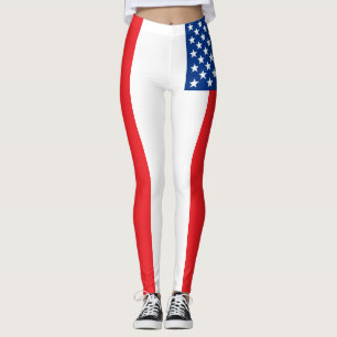 Leggings Polainas de la bandera roja y azul de los E.E.U.U.