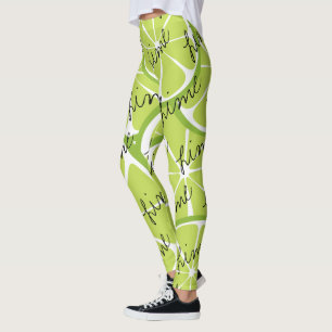 Leggings Polainas de la cal de la fruta cítrica del verano