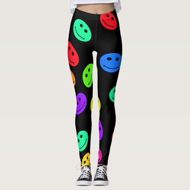 Leggings Polainas de la cara de la sonrisa (Anverso)