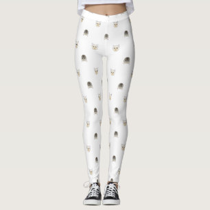 Leggings Polainas de la cara del gato siamés de Catoon