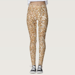 Leggings Polainas de la chispa del oro