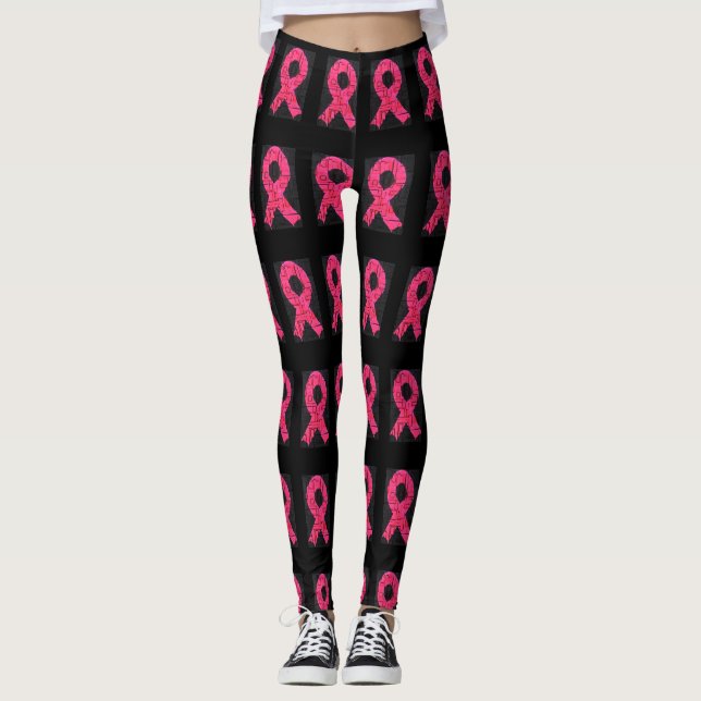 Leggings Polainas de la conciencia del cáncer de pecho (Anverso)