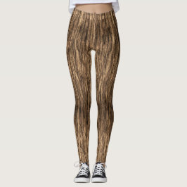 Leggings Polainas de la corteza de árbol de Brown