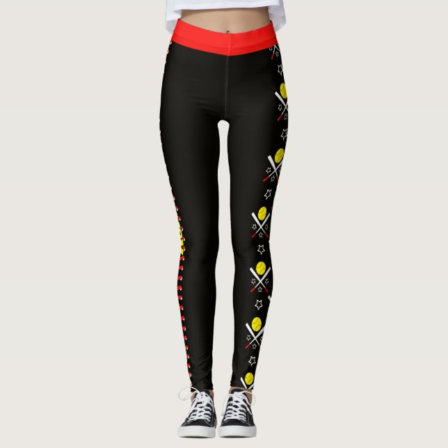 Leggings Polainas de la declaración de la mamá del softball (Anverso)