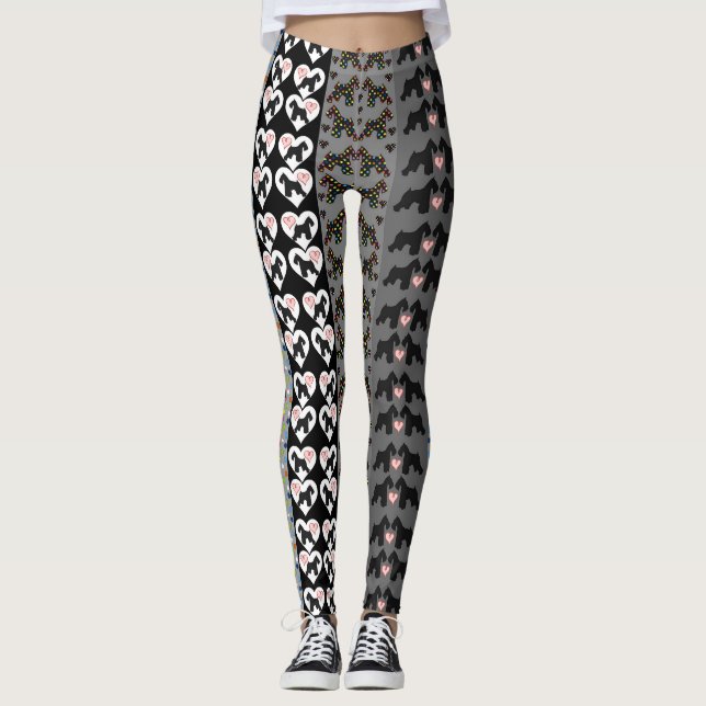 Leggings Polainas de la diversión del Schnauzer (Anverso)