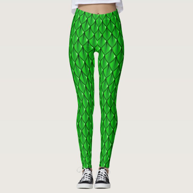 Leggings Polainas de la fantasía de la escala del dragón (Anverso)