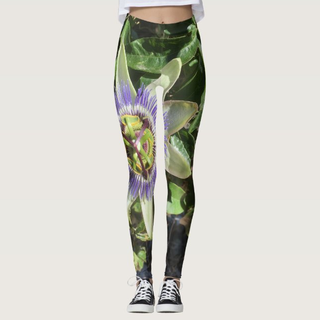 Leggings Polainas de la flor de la pasión (Anverso)