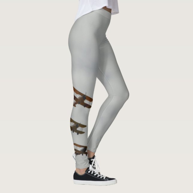 Leggings Polainas de la foto de los biplanos del vuelo (Derecha)