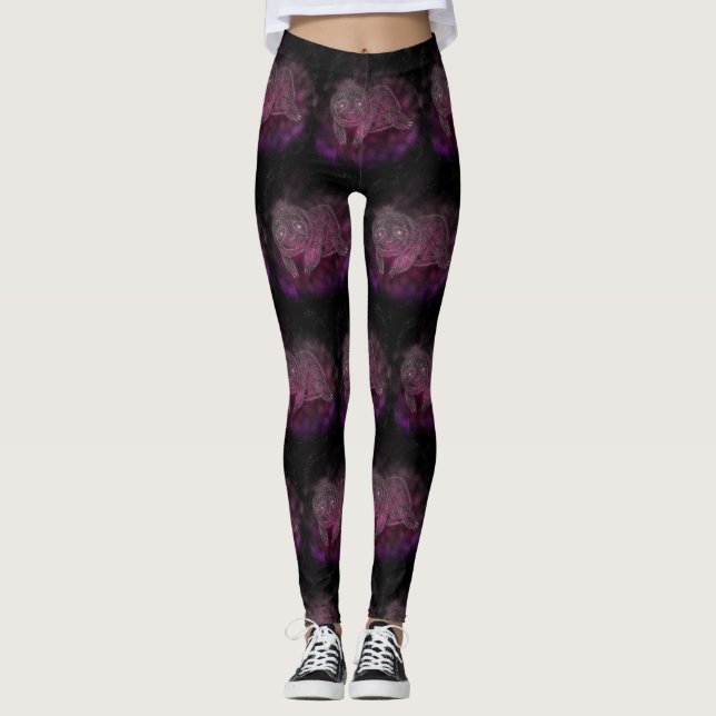 Leggings Polainas de la galaxia de la pereza (Anverso)