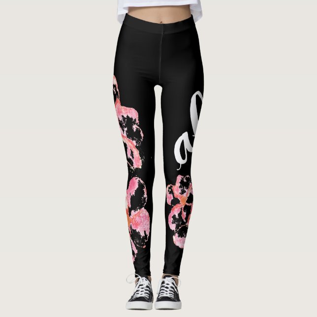 Leggings Polainas de la hawaiana del Plumeria (Anverso)