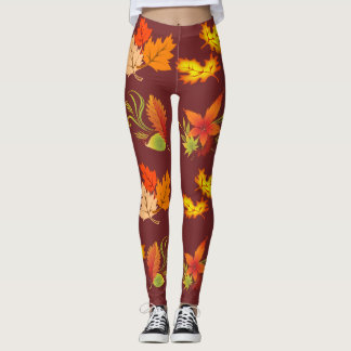 Leggings Polainas de la hoja de la caída