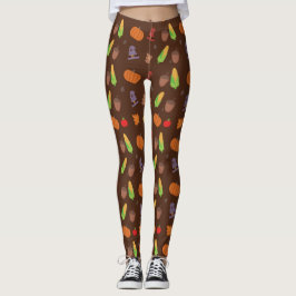 Leggings Polainas de la impresión de la acción de gracias