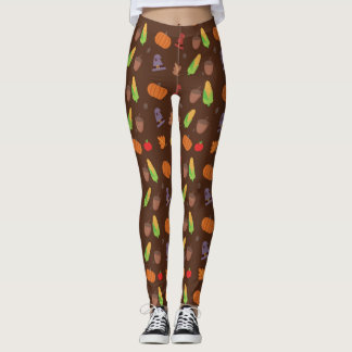 Leggings Polainas de la impresión de la acción de gracias