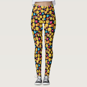 Leggings Polainas de la impresión de la emoji de la