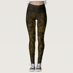 Leggings Polainas de la impresión de la hoja de la