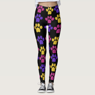 Leggings Polainas de la impresión de la pata