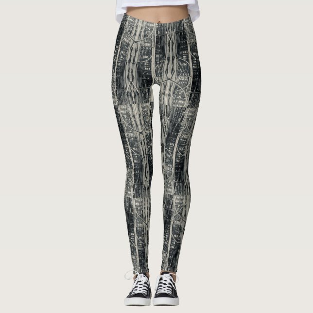 Leggings Polainas de la impresión de la salida de incendios (Anverso)