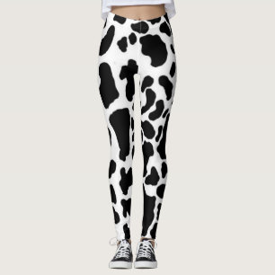 Leggings Polainas de la impresión de la vaca