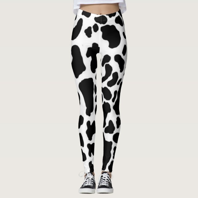 Leggings Polainas de la impresión de la vaca (Anverso)