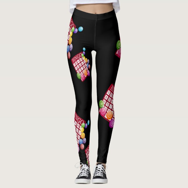 Leggings Polainas de la impresión de los amantes del bingo (Anverso)