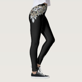 Leggings Polainas de la impresión del collar de diamantes