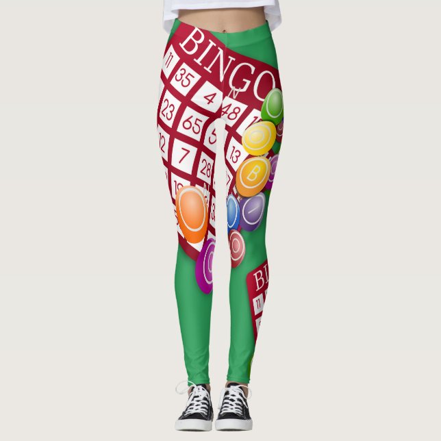 Leggings Polainas de la impresión del diseño de tarjetas (Anverso)