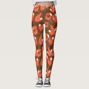 Leggings Polainas de la impresión del Fox