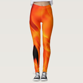 Leggings Polainas de la impresión del fuego