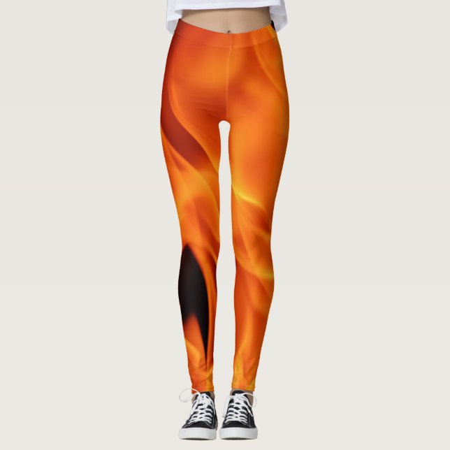 Leggings Polainas de la impresión del fuego (Anverso)