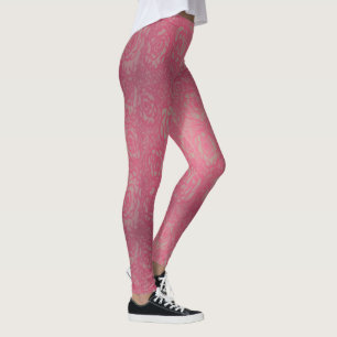 Leggings Polainas de la impresión del rosa de las rosas