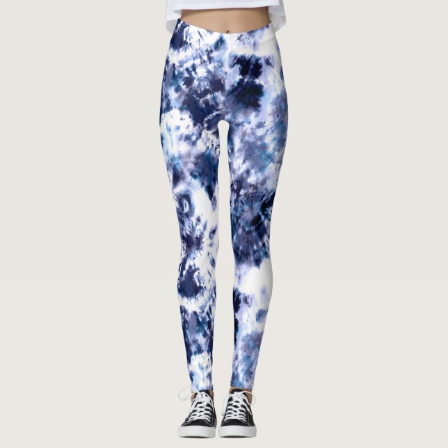 Leggings Polainas de la impresión del teñido anudado del (Anverso)