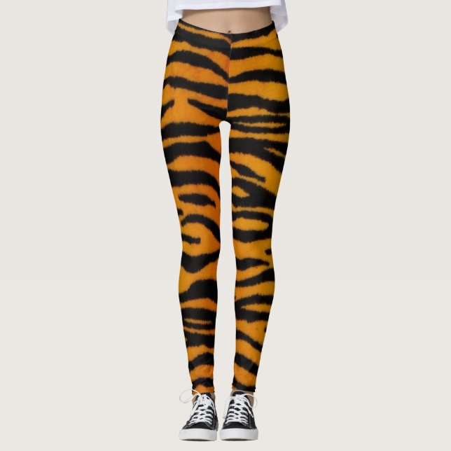 Leggings Polainas de la impresión del tigre (Anverso)