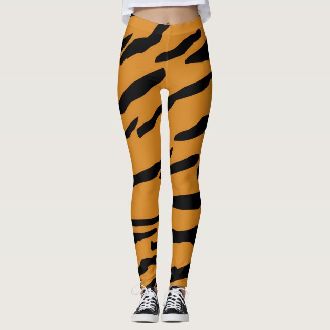 Leggings Polainas de la impresión del tigre (Anverso)