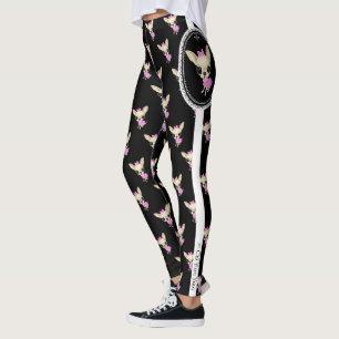 Leggings Polainas de la ji Yum Yum - logotipo de LG - negro