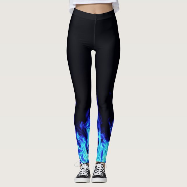 Leggings Polainas de la llama azul (Anverso)