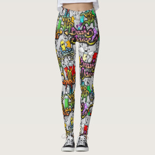 Leggings Polainas de la pintada de Hip Hop