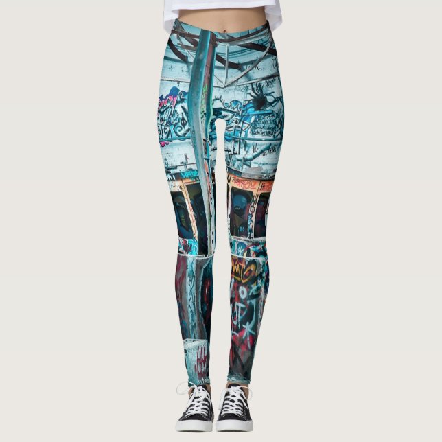 Leggings Polainas de la pintada del arte de la calle (Anverso)