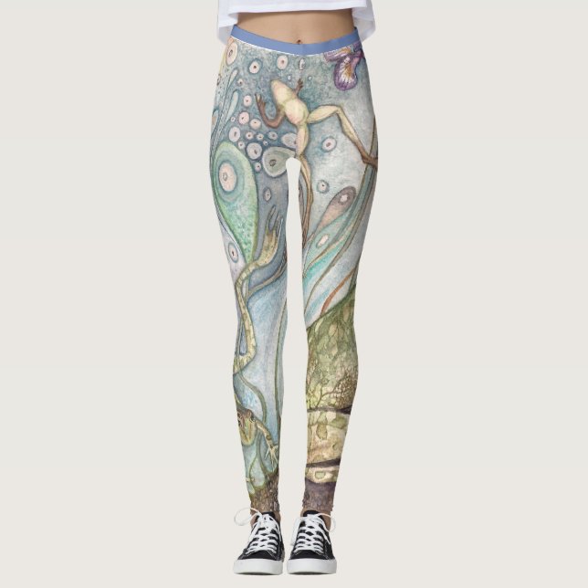 Leggings Polainas de la rana y del iris (Anverso)