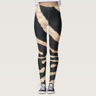 Leggings Polainas de la raya de la cebra