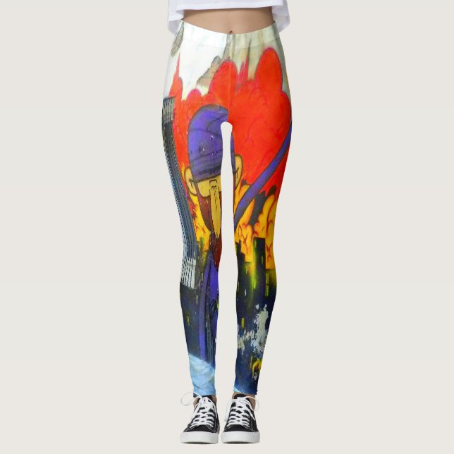 Leggings Polainas de la revolución del arte de la calle del (Anverso)