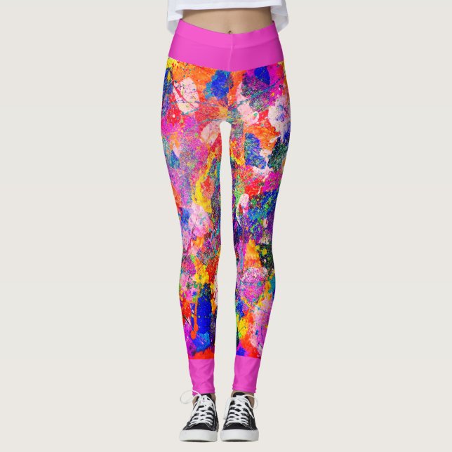 Leggings polainas de la salpicadura del arco iris del (Anverso)