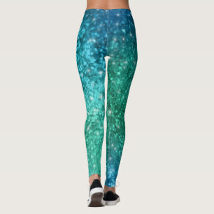 Leggings Polainas de la sirena del purpurina de la chispa -